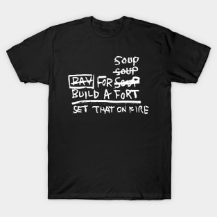 Soup Fort Fire Doodle White T-Shirt